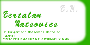 bertalan matsovics business card